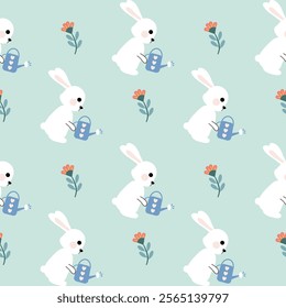 Seamless pattern with art design elements, and colorful Easter eggs.