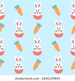 Seamless pattern with art design elements, and colorful Easter eggs.