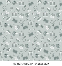 Seamless pattern with art icons