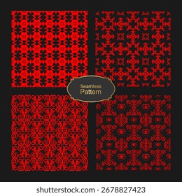 Ilustración de arte de patrón sin fisuras. Diseño de patrón étnico con fondo negro
