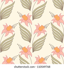 Seamless pattern in Art nouveau style