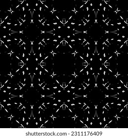 Seamless pattern in art Nouveau style. Complex geometric pattern. White pattern on a black background. Mesh pattern. For decorating fabric, paper, Wallpaper, and packaging.