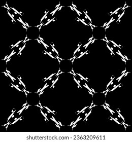 Seamless pattern in art Nouveau style. Complex geometric pattern. White pattern on a black background. Mesh pattern. For decorating fabric, paper, Wallpaper, and packaging.