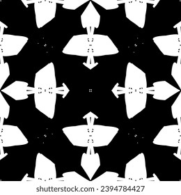 Seamless pattern in art Nouveau style. Complex geometric pattern. White pattern on a black background. Mesh pattern. For decorating fabric, paper, Wallpaper, and packaging.