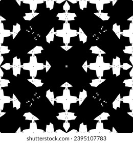 Nahtloses Muster im Jugendstil. Komplexes geometrisches Muster. Weißes Muster auf schwarzem Hintergrund. Mesh-Muster. Zum Dekorieren von Stoffen, Papier, Tapeten und Verpackungen.