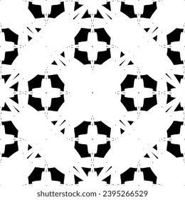 Seamless pattern in art Nouveau style. Complex geometric pattern. White pattern on a black background. Mesh pattern. For decorating fabric, paper, Wallpaper, and packaging.