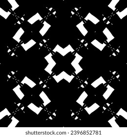 Seamless pattern in art Nouveau style. Complex geometric pattern. White pattern on a black background. Mesh pattern. For decorating fabric, paper, Wallpaper, and packaging.