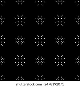 Seamless pattern in art Nouveau style. Complex geometric pattern. White pattern on a black background. Mesh pattern. For decorating fabric, paper, Wallpaper, and packaging.