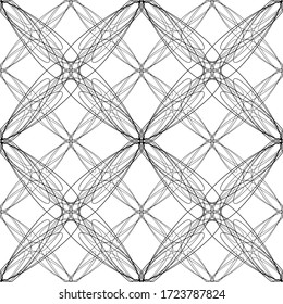 Seamless pattern in art Nouveau style.Complex geometric pattern.A pattern of fine lines.Black ornament on a white background.For decorating fabric, paper, Wallpaper and packaging.Mesh pattern.