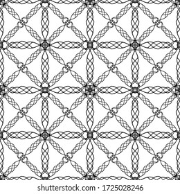 Seamless pattern in art Nouveau style.Complex geometric pattern.A pattern of fine lines. Black ornament on a white background. For decorating fabric, paper, Wallpaper and packaging. Mesh pattern.