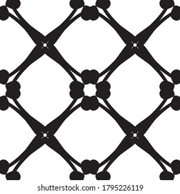 Nahtloses Muster im Jugendstil.Komplexes geometrisches Muster.Mesh Muster.Ein Muster aus feinen Linien.Feine schwarze Spitzen auf weißem Hintergrund.Für die Dekoration von Stoff, Papier, Tapete und Verpackung.