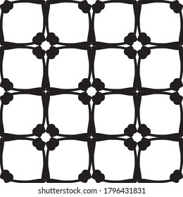 Seamless pattern in art Nouveau style.Complex geometric pattern.Mesh pattern.A pattern of fine lines.Delicate black lace on a white background.For decorating fabric, paper, Wallpaper, and packaging.
