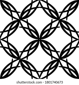 Seamless pattern in art Nouveau style.Complex geometric pattern.Mesh pattern.A pattern of fine lines.Delicate black lace on a white background.For decorating fabric, paper, Wallpaper, and packaging.