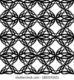Seamless pattern in art Nouveau style.Complex geometric pattern.Mesh pattern.A pattern of fine lines.Delicate black lace on a white background.For decorating fabric, paper, Wallpaper, and packaging.
