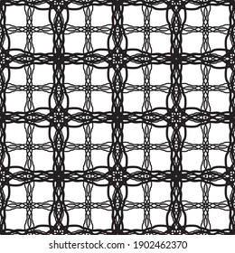Seamless pattern in art Nouveau style.Complex geometric pattern.A pattern of fine lines.Delicate black lace on a white background.Mesh pattern.For decorating fabric, paper, Wallpaper, and packaging.