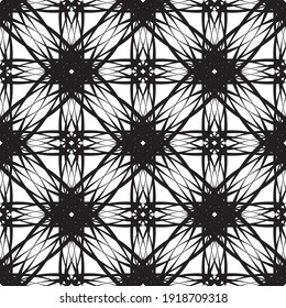 Seamless pattern in art Nouveau style.Complex geometric pattern.A pattern of fine lines.Delicate black lace on a white background.Mesh pattern.For decorating fabric, paper, Wallpaper, and packaging.