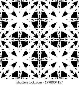 Seamless pattern in art Nouveau style.Complex geometric pattern.Mesh pattern.A pattern of fine lines.White ornament on a black background.For decorating fabric, paper, Wallpaper, and packaging.