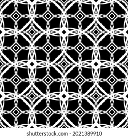 Seamless pattern in art Nouveau style.Complex geometric pattern.Mesh pattern.A pattern of fine lines.White ornament on a black background.For decorating fabric, paper, Wallpaper, and packaging.