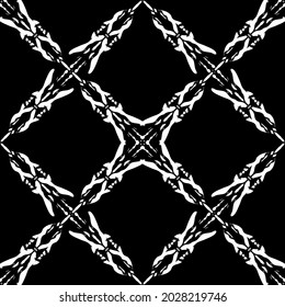 Seamless pattern in art Nouveau style.Complex geometric pattern.Mesh pattern.A pattern of fine lines.White ornament on a black background.For decorating fabric, paper, Wallpaper, and packaging.