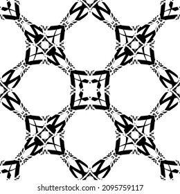 Seamless pattern in art Nouveau style.Complex geometric pattern.A pattern of fine lines.Delicate black lace on a white background.Mesh pattern.For decorating fabric, paper, Wallpaper, and packaging.
