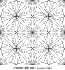 Seamless pattern in art Nouveau style.Complex geometric pattern.A pattern of fine lines.Delicate black lace on a white background.Mesh pattern.For decorating fabric, paper, Wallpaper, and packaging.