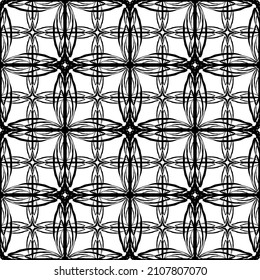 Seamless pattern in art Nouveau style.Complex geometric pattern.A pattern of fine lines.Delicate black lace on a white background.Mesh pattern.For decorating fabric, paper, Wallpaper, and packaging.