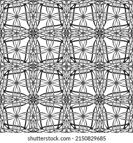Seamless pattern in art Nouveau style.Complex geometric pattern.A pattern of fine lines.Delicate black lace on a white background.Mesh pattern.For decorating fabric, paper, Wallpaper, and packaging.