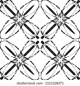 Seamless pattern in art Nouveau style.Complex geometric pattern.A pattern of fine lines.Delicate black lace on a white background.Mesh pattern.For decorating fabric, paper, Wallpaper, and packaging.