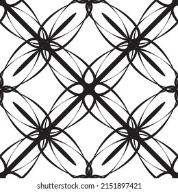 Seamless pattern in art Nouveau style.Complex geometric pattern.A pattern of fine lines.Delicate black lace on a white background.Mesh pattern.For decorating fabric, paper, Wallpaper, and packaging.