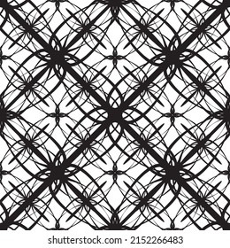 Seamless pattern in art Nouveau style.Complex geometric pattern.A pattern of fine lines.Delicate black lace on a white background.Mesh pattern.For decorating fabric, paper, Wallpaper, and packaging.