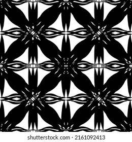 Patrón inmaculado en estilo Art Nouveau.Patrón geométrico complejo.Patrón de líneas finas.Lugar negro delgado sobre un fondo blanco.Patrón de malla.Para la decoración de tejidos, papel, papel pintado y empaque.
