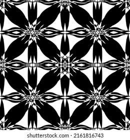 Seamless pattern in art Nouveau style.Complex geometric pattern.A pattern of fine lines.Delicate black lace on a white background.Mesh pattern.For decorating fabric, paper, Wallpaper, and packaging.
