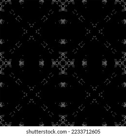 Seamless pattern in art Nouveau style.Complex geometric pattern.Mesh pattern.A pattern of fine lines.White ornament on a black background.For decorating fabric, paper, Wallpaper, and packaging.
