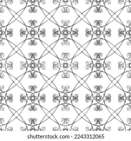 Seamless pattern in art Nouveau style.Complex geometric pattern.A pattern of fine lines.Delicate black lace on a white background.Mesh pattern.For decorating fabric, paper, Wallpaper, and packaging.