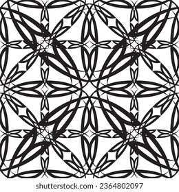Seamless pattern in art Nouveau style.Complex geometric pattern.A pattern of fine lines.Delicate black lace on a white background.Mesh pattern.For decorating fabric, paper, Wallpaper, and packaging.