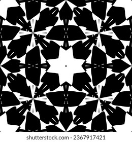 Patrón inmaculado en estilo Art Nouveau.Patrón geométrico complejo.Patrón de líneas finas.Lugar negro delgado sobre un fondo blanco.Patrón de malla.Para la decoración de tejidos, papel, papel pintado y empaque.