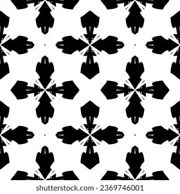Patrón inmaculado en estilo Art Nouveau.Patrón geométrico complejo.Patrón de líneas finas.Lugar negro delgado sobre un fondo blanco.Patrón de malla.Para la decoración de tejidos, papel, papel pintado y empaque.