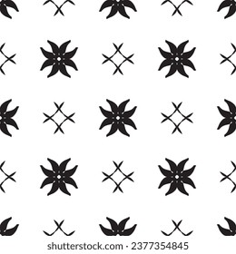 Seamless pattern in art Nouveau style.Complex geometric pattern.A pattern of fine lines.Delicate black lace on a white background.Mesh pattern.For decorating fabric, paper, Wallpaper, and packaging.