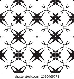 Seamless pattern in art Nouveau style.Complex geometric pattern.A pattern of fine lines.Delicate black lace on a white background.Mesh pattern.For decorating fabric, paper, Wallpaper, and packaging.