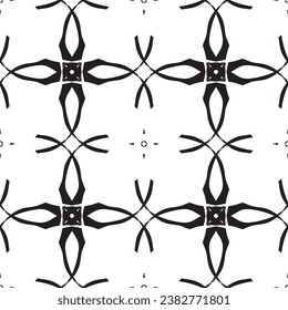 Seamless pattern in art Nouveau style.Complex geometric pattern.A pattern of fine lines.Delicate black lace on a white background.Mesh pattern.For decorating fabric, paper, Wallpaper, and packaging.