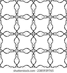 Seamless pattern in art Nouveau style.Complex geometric pattern.A pattern of fine lines.Delicate black lace on a white background.Mesh pattern.For decorating fabric, paper, Wallpaper, and packaging.