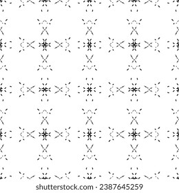 Seamless pattern in art Nouveau style.Complex geometric pattern.A pattern of fine lines.Delicate black lace on a white background.Mesh pattern.For decorating fabric, paper, Wallpaper, and packaging.

