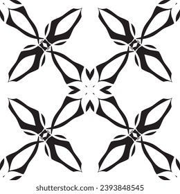 Patrón inmaculado en estilo Art Nouveau.Patrón geométrico complejo.Patrón de líneas finas.Lugar negro delgado sobre un fondo blanco.Patrón de malla.Para la decoración de tejidos, papel, papel pintado y empaque.