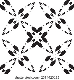 Patrón inmaculado en estilo Art Nouveau.Patrón geométrico complejo.Patrón de líneas finas.Lugar negro delgado sobre un fondo blanco.Patrón de malla.Para la decoración de tejidos, papel, papel pintado y empaque.