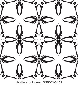 Nahtloses Muster im Jugendstil.Komplexes geometrisches Muster.Ein Muster aus feinen Linien.Zarter schwarzer Spitz auf weißem Hintergrund.Mesh Muster.Für die Dekoration von Stoff, Papier, Tapete und Verpackung.