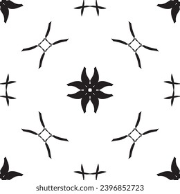 Patrón inmaculado en estilo Art Nouveau.Patrón geométrico complejo.Patrón de líneas finas.Lugar negro delgado sobre un fondo blanco.Patrón de malla.Para la decoración de tejidos, papel, papel pintado y empaque.