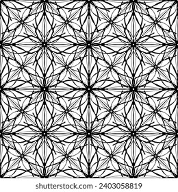 Seamless pattern in art Nouveau style.Complex geometric pattern.A pattern of fine lines.Delicate black lace on a white background.Mesh pattern.For decorating fabric, paper, Wallpaper, and packaging.