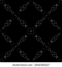 Seamless pattern in art Nouveau style.Complex geometric pattern.Mesh pattern.A pattern of fine lines.White ornament on a black background.For decorating fabric, paper, Wallpaper, and packaging.