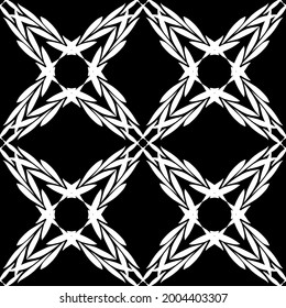 Seamless pattern in art Nouveau style.Mesh pattern. Complex geometric pattern. White pattern on a black background. For decorating fabric, paper, Wallpaper, and packaging.