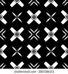 Seamless pattern in art Nouveau style.Mesh pattern. Complex geometric pattern. White pattern on a black background. For decorating fabric, paper, Wallpaper, and packaging.